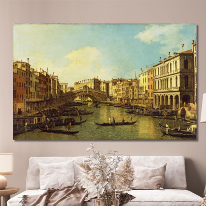 Venezia Il Canal Grande Dal Palazzo Dolfin-Manin Al Ponte Di Rialto Canaletto cnl62 quadro stampato su tela