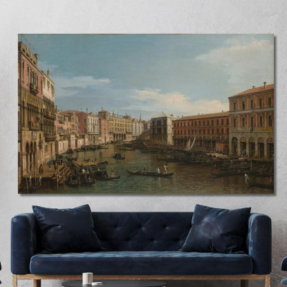 Venezia Il Canal Grande Guardando A Sud Dalla Ca Da Mosto Verso Il Ponte Di Rialto Canaletto cnl66 quadro stampato su tela