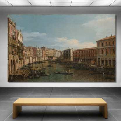 Venezia Il Canal Grande Guardando A Sud Dalla Ca Da Mosto Verso Il Ponte Di Rialto Canaletto cnl66 quadro stampato su tela