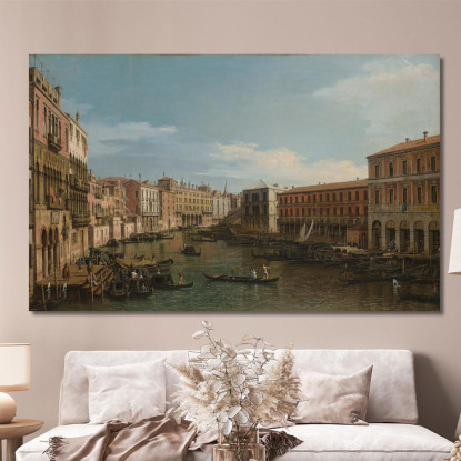 Venezia Il Canal Grande Guardando A Sud Dalla Ca Da Mosto Verso Il Ponte Di Rialto Canaletto cnl66 quadro stampato su tela