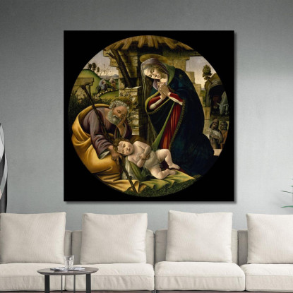 L'Adorazione Del Cristo Bambino Sandro Botticelli sbt34 quadro stampato su tela