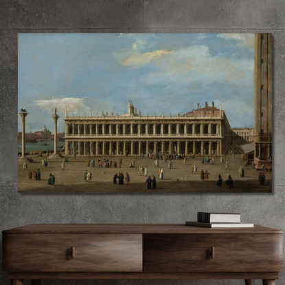 Venezia La Piazzetta Guardando Verso Ovest Con La Libreria Canaletto cnl68 quadro stampato su tela