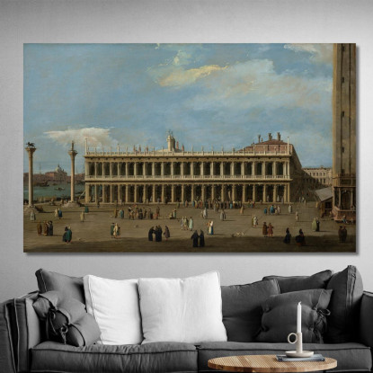 Venezia La Piazzetta Guardando Verso Ovest Con La Libreria Canaletto cnl68 quadro stampato su tela