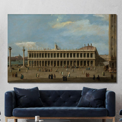 Venezia La Piazzetta Guardando Verso Ovest Con La Libreria Canaletto cnl68 quadro stampato su tela