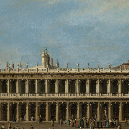 Venezia La Piazzetta Guardando Verso Ovest Con La Libreria Canaletto cnl68 quadro stampato su tela
