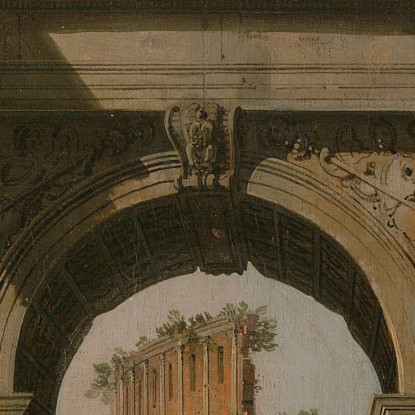 Veduta Dell'Arco Di Costantino Con Il Colosseo Canaletto cnl72 quadro stampato su tela