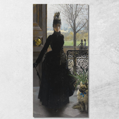 Una Signora Elegante Vittorio Matteo Corcos vmc7 quadro stampato su tela