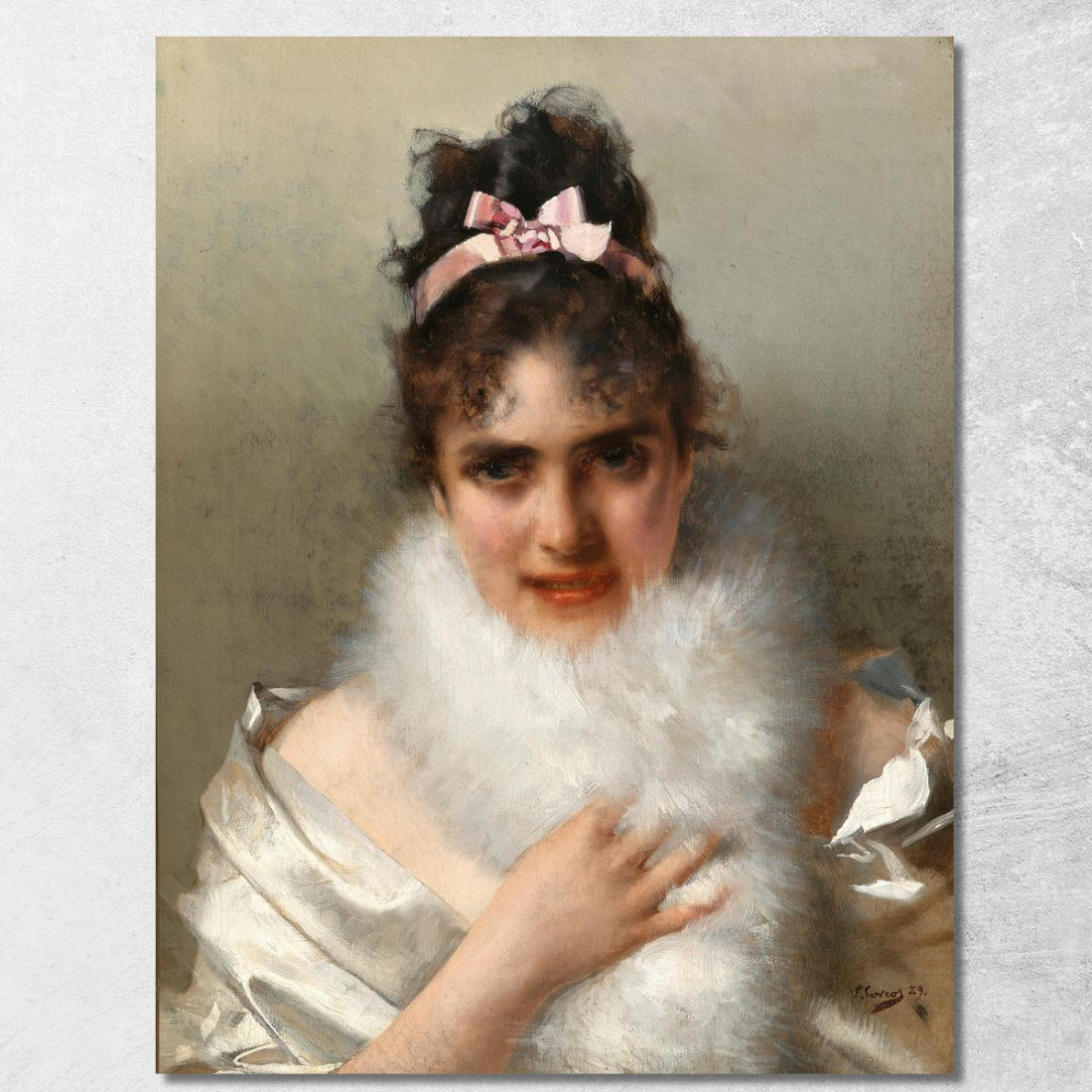 Ritratto Di Giovane Donna Vittorio Matteo Corcos vmc23 quadro stampato su tela