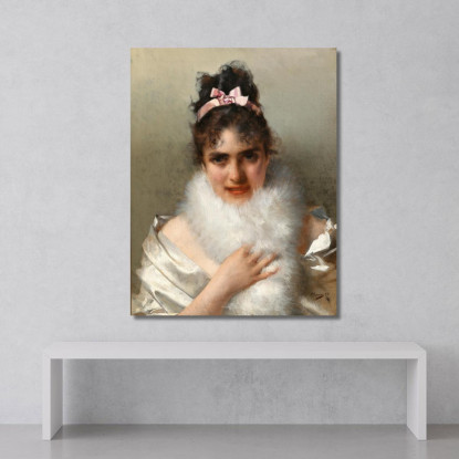 Ritratto Di Giovane Donna Vittorio Matteo Corcos vmc23 quadro stampato su tela