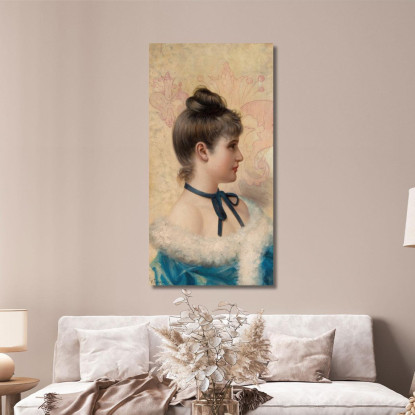 Ritratto Di Profilo Di Una Giovane Bellezza Vittorio Matteo Corcos vmc29 quadro stampato su tela