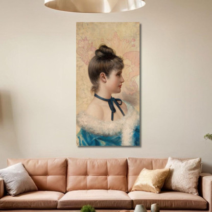 Ritratto Di Profilo Di Una Giovane Bellezza Vittorio Matteo Corcos vmc29 quadro stampato su tela