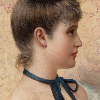 Ritratto Di Profilo Di Una Giovane Bellezza Vittorio Matteo Corcos vmc29 quadro stampato su tela