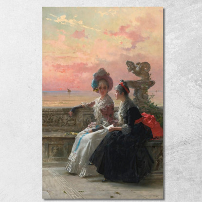 Un Segreto Condiviso Vittorio Matteo Corcos vmc36 quadro stampato su tela