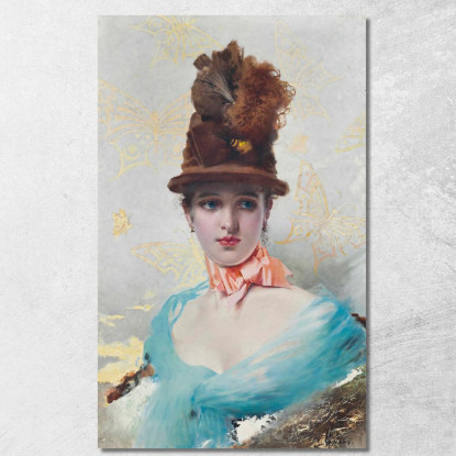 Un Elegante Vittorio Matteo Corcos vmc37 quadro stampato su tela