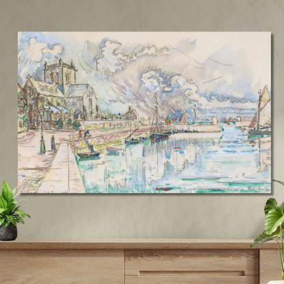 Barfleur Le Port Paul Signac psn9 quadro stampato su tela