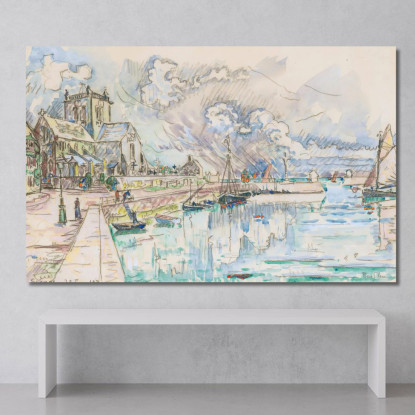 Barfleur Le Port Paul Signac psn9 quadro stampato su tela