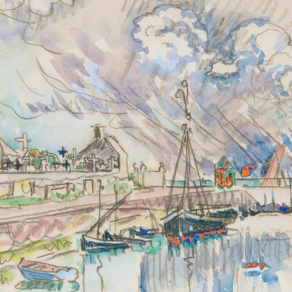 Barfleur Le Port Paul Signac psn9 quadro stampato su tela
