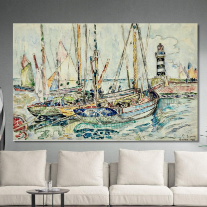 Barche Al Porto Dell'Isola Di Groix Paul Signac psn11 quadro stampato su tela