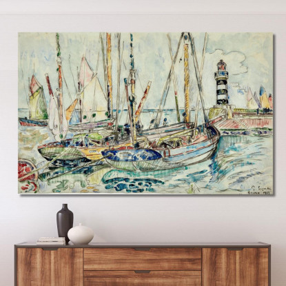 Barche Al Porto Dell'Isola Di Groix Paul Signac psn11 quadro stampato su tela
