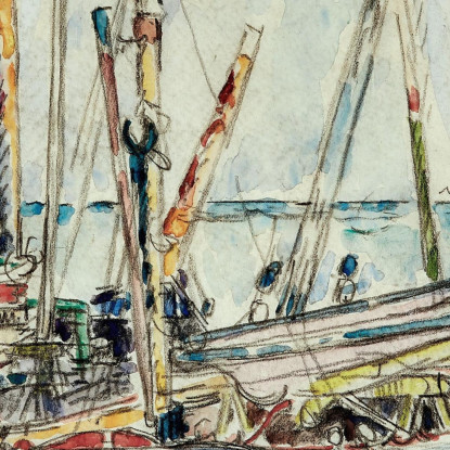 Barche Al Porto Dell'Isola Di Groix Paul Signac psn11 quadro stampato su tela