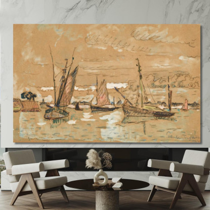 Barche A Honfleur Paul Signac psn12 quadro stampato su tela