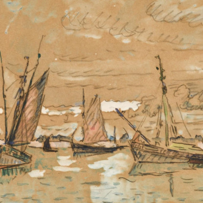 Barche A Honfleur Paul Signac psn12 quadro stampato su tela