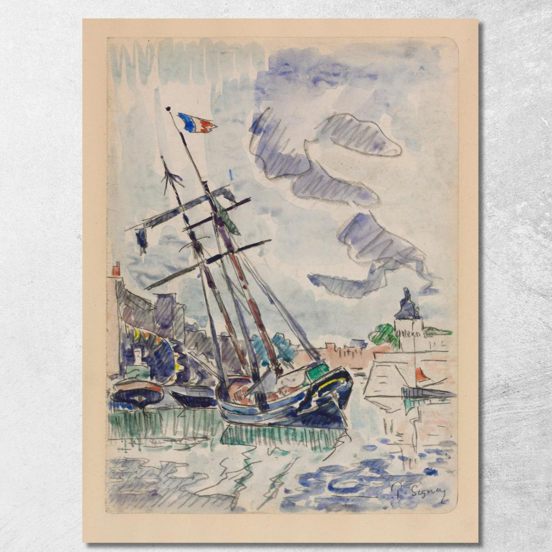 Barca In Porto Paul Signac psn13 quadro stampato su tela