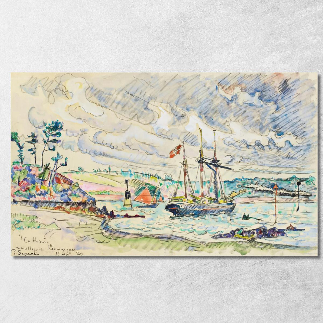 Cathrin All'Ancora Ancoraggio Di Kermarquer Bocca Di Trieux   Paul Signac psn21 quadro stampato su tela