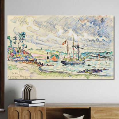 Cathrin All'Ancora Ancoraggio Di Kermarquer Bocca Di Trieux   Paul Signac psn21 quadro stampato su tela