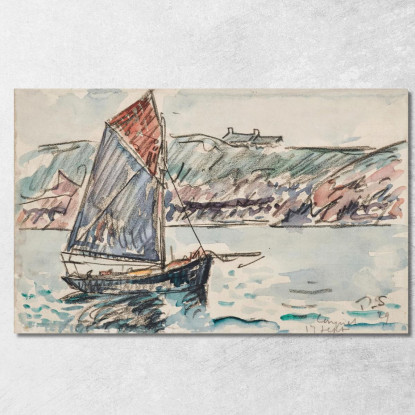 Barca A Vela Conquet Paul Signac psn27 quadro stampato su tela