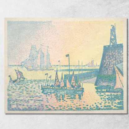 Serata Al Molo Di Vlissingen Paul Signac psn30 quadro stampato su tela