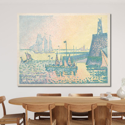 Serata Al Molo Di Vlissingen Paul Signac psn30 quadro stampato su tela