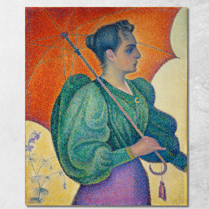 Donna Con Ombrellone Paul Signac psn31 quadro stampato su tela