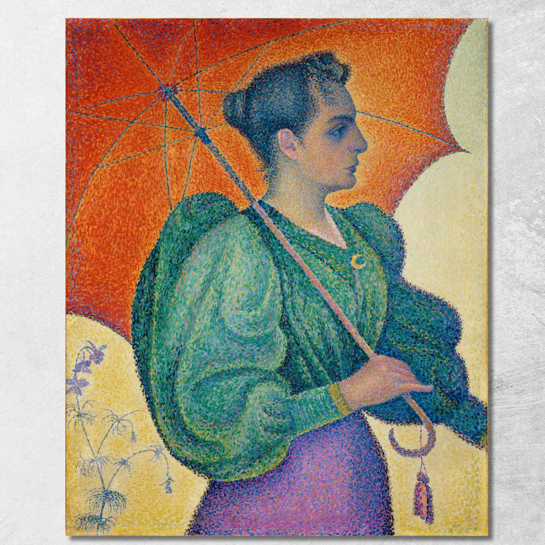 Donna Con Ombrellone Paul Signac psn31 quadro stampato su tela