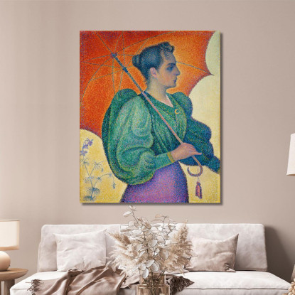 Donna Con Ombrellone Paul Signac psn31 quadro stampato su tela