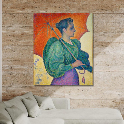 Donna Con Ombrellone Paul Signac psn31 quadro stampato su tela