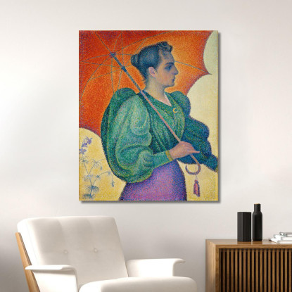 Donna Con Ombrellone Paul Signac psn31 quadro stampato su tela