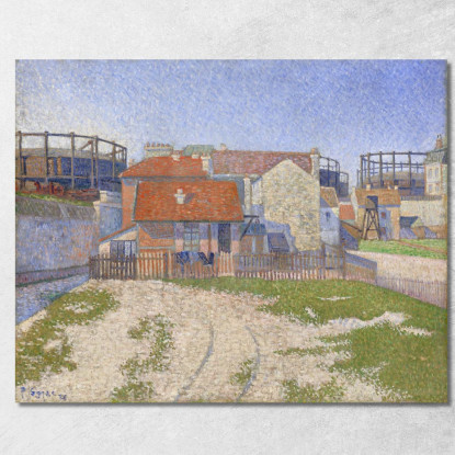 Gasometri A Clichy Paul Signac psn32 quadro stampato su tela