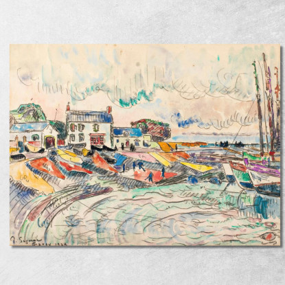 Groix Che Pulisce Le Vele Paul Signac psn34 quadro stampato su tela