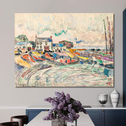 Groix Che Pulisce Le Vele Paul Signac psn34 quadro stampato su tela