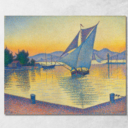 Il Porto Al Tramonto Opus 236 Saint-Tropez Paul Signac psn48 quadro stampato su tela