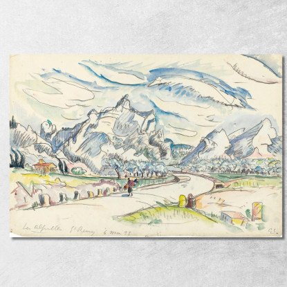 La Vista Delle Alpilles Da Saint-Rémy-De-Provence Paul Signac psn53 quadro stampato su tela