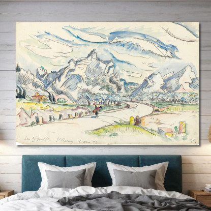 La Vista Delle Alpilles Da Saint-Rémy-De-Provence Paul Signac psn53 quadro stampato su tela