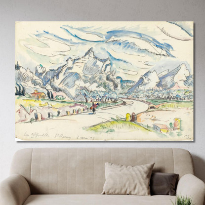 La Vista Delle Alpilles Da Saint-Rémy-De-Provence Paul Signac psn53 quadro stampato su tela