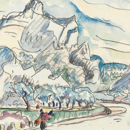 La Vista Delle Alpilles Da Saint-Rémy-De-Provence Paul Signac psn53 quadro stampato su tela