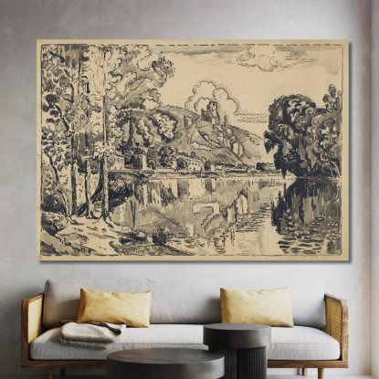 Les Andelys In Una Mattina D'Estate Paul Signac psn54 quadro stampato su tela