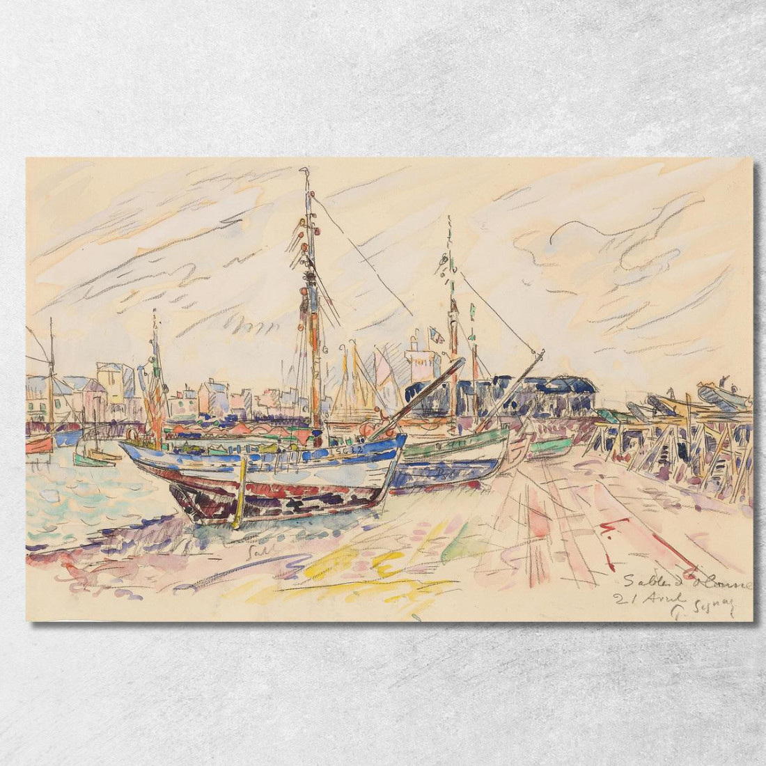Les Sables D'Olonne Paul Signac psn58 quadro stampato su tela