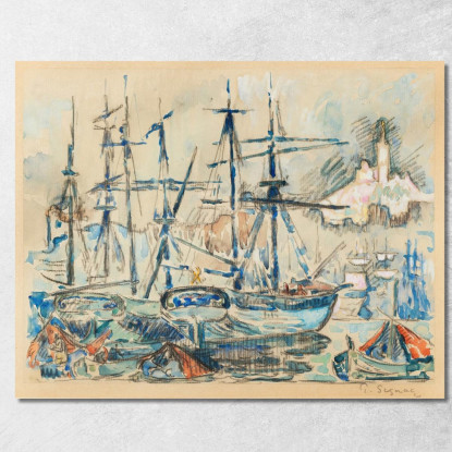 Marsiglia Paul Signac psn63 quadro stampato su tela