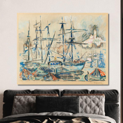 Marsiglia Paul Signac psn63 quadro stampato su tela