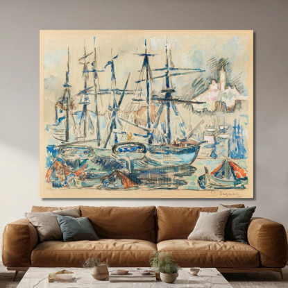 Marsiglia Paul Signac psn63 quadro stampato su tela